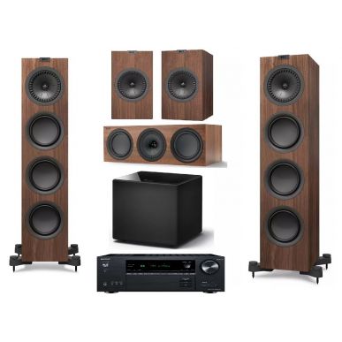 Домашний кинотеатр 5.1 KEF Q950 Satin Walnut + AV-ресивер Onkyo TX-NR6100 B M2